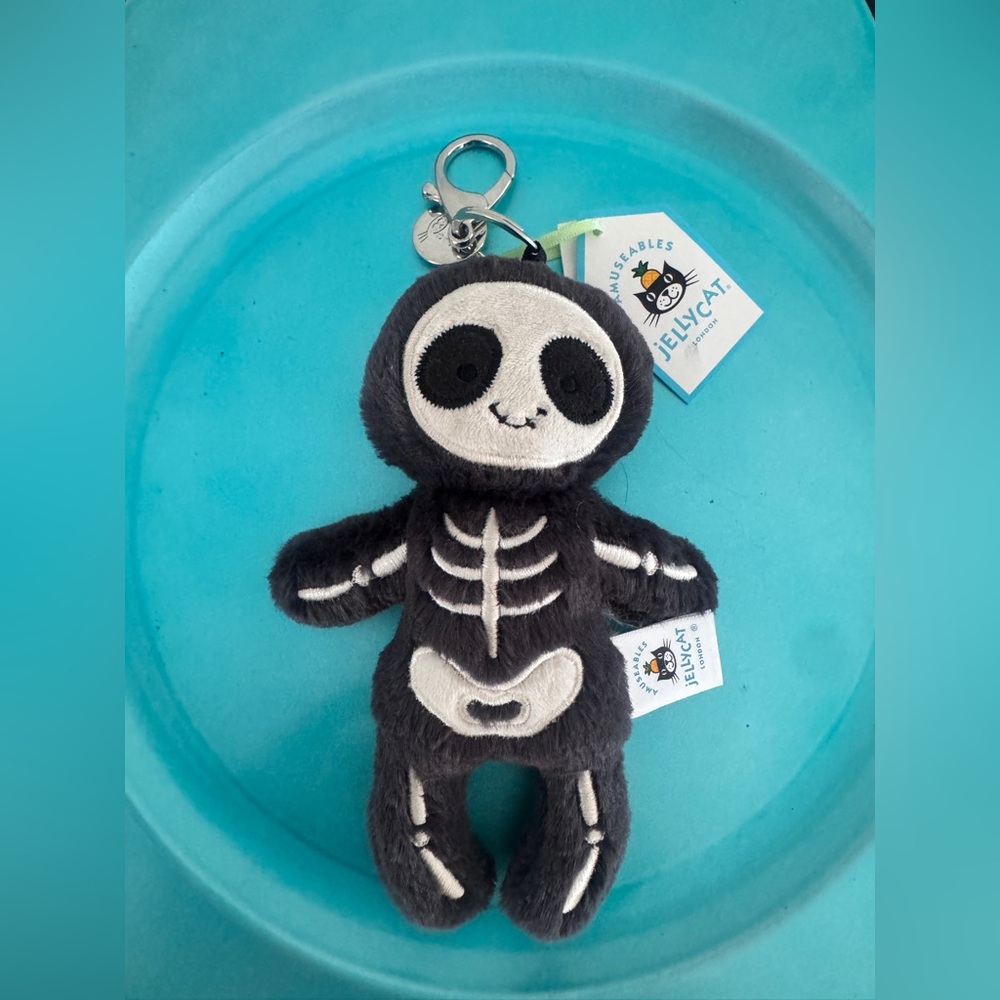 Jellycat Skeleton Bob Bag Charm Keychain